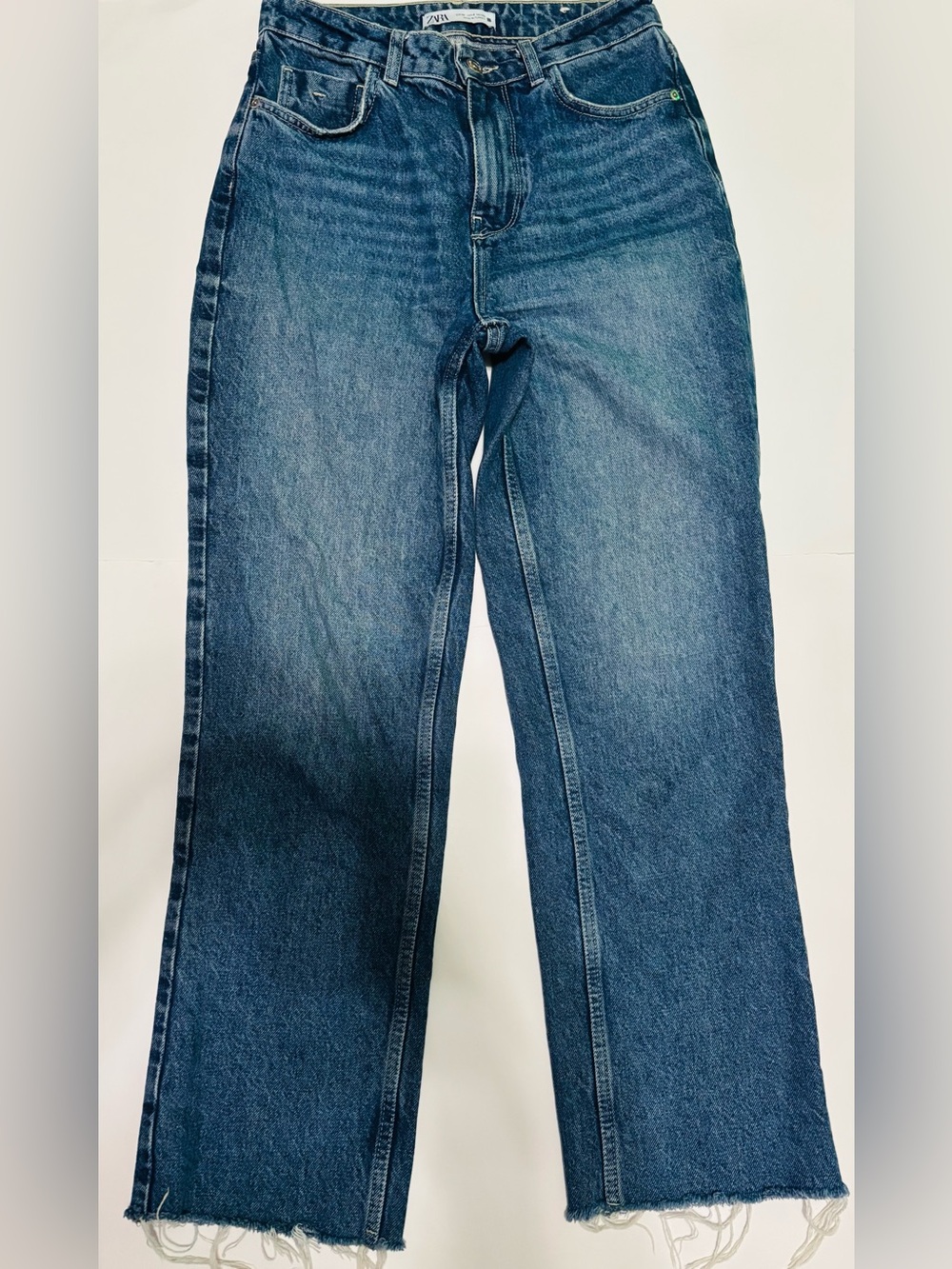 Zara Dark Blue Straight-Leg Jeans